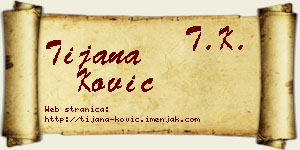 Tijana Ković vizit kartica